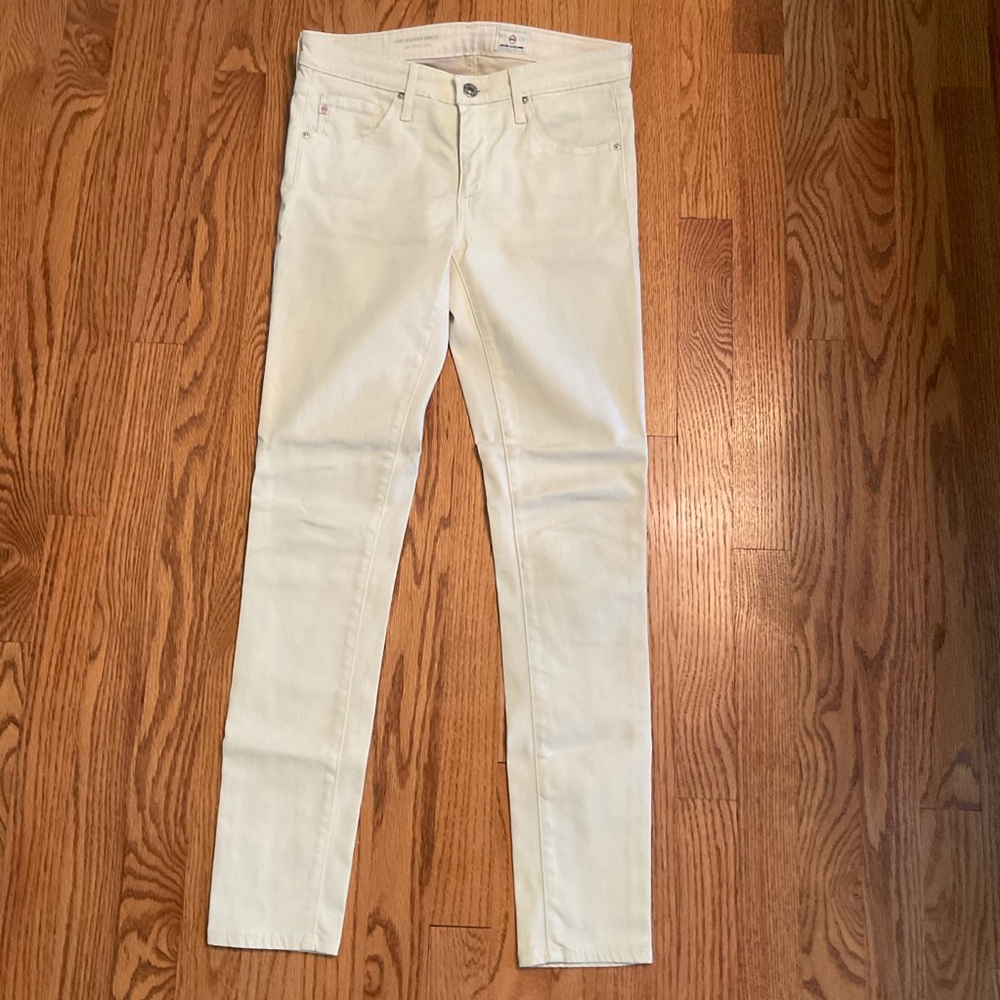 AG Adriano Goldschmied Jeans Beige 5-Pocket Skinny Fit w/ Stretch Sz 26R x 27.5”